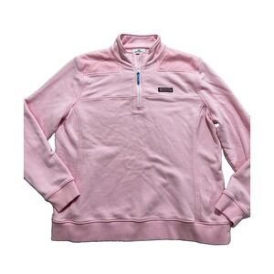 Vineyard Vines Women's XL 1/4 Zip Shep Shirt Pullover Mock Sweatshirt Pink